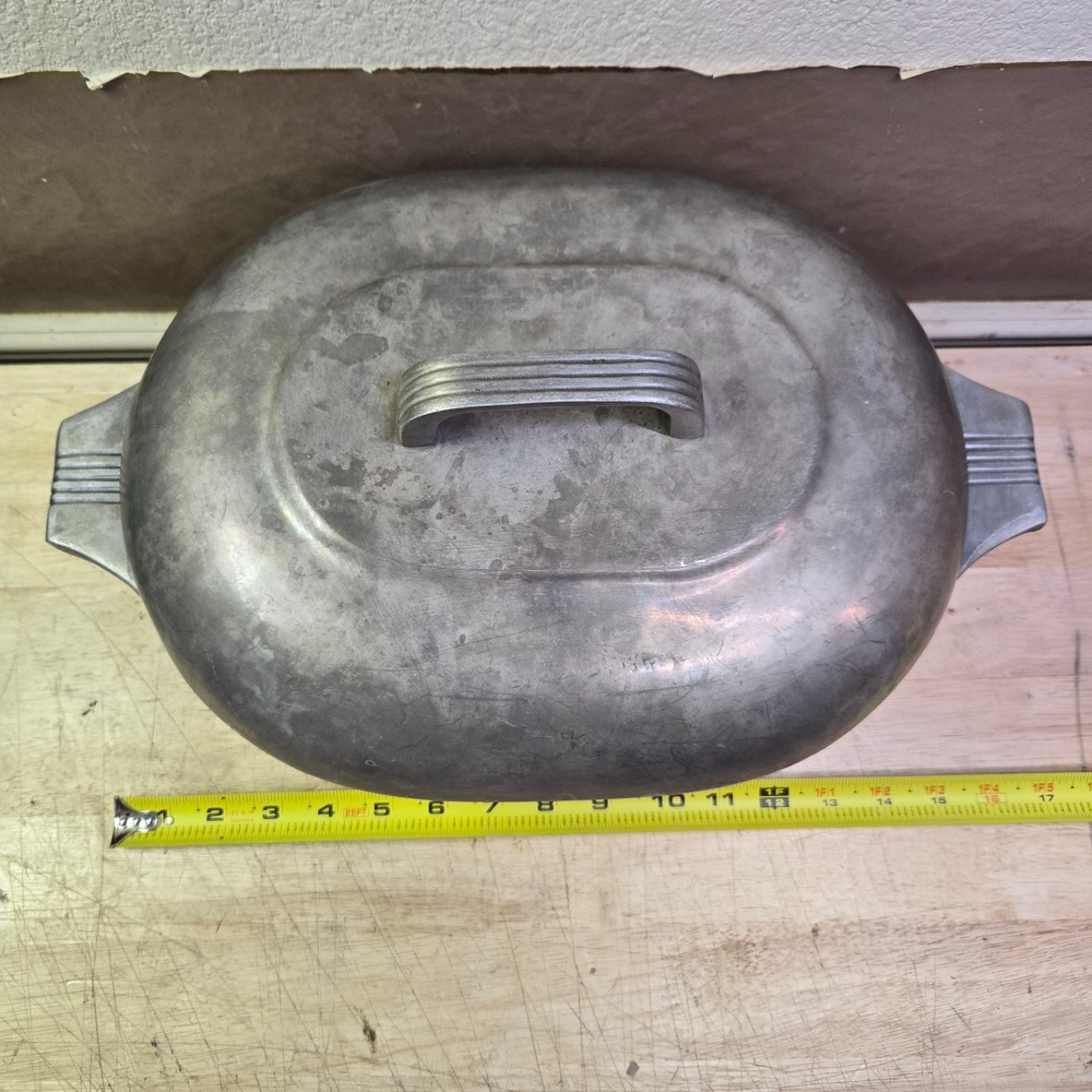 Vtg Wagner Ware "0" Sidney Magnalite 4265-P 8qt Roaster Dutch Oven Lid & Trivet - Picture 3 of 8